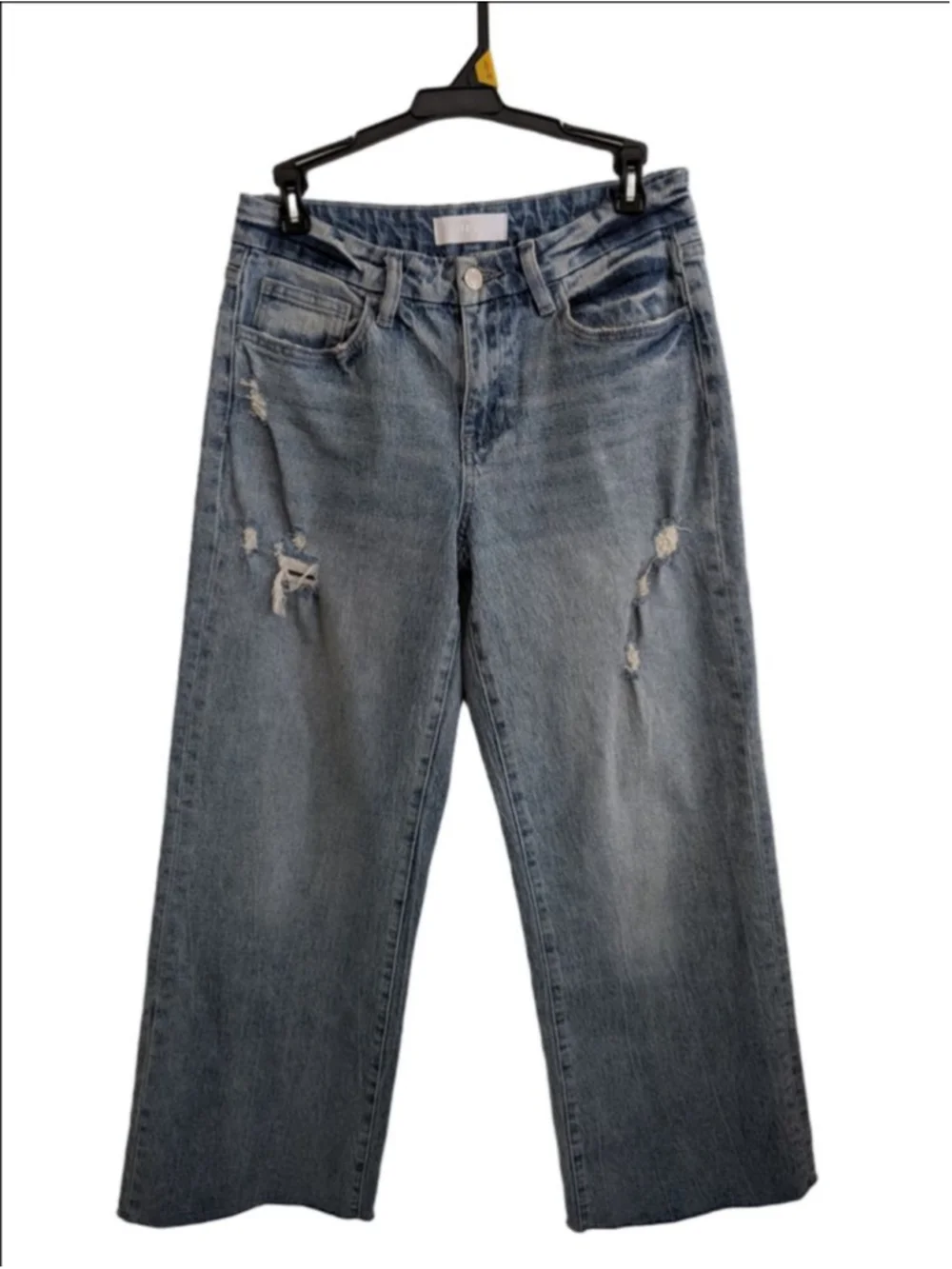 Vervet Distressed Wide Leg Crop Jeans Size 27 Light Wash High Rise Denim - Picture 4 of 9